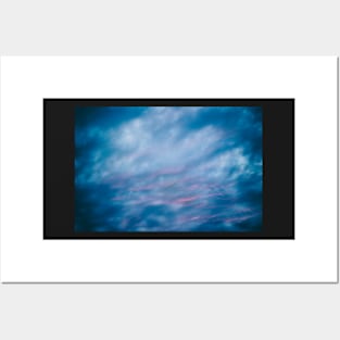 Cloudy blue and pink sky photograph Posters and Art